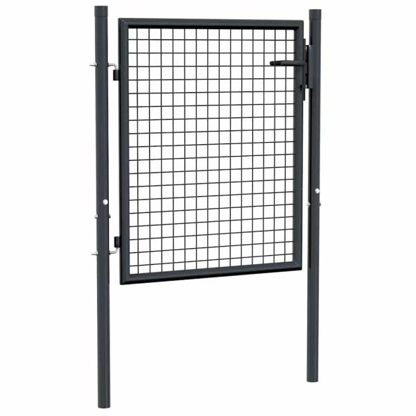 Mesh-Gartentor Verzinkter Stahl 100 x 125 cm Grau