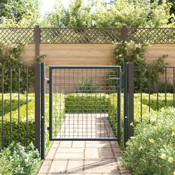 Mesh-Gartentor Verzinkter Stahl 100 x 125 cm Grau
