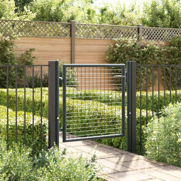 Mesh-Gartentor Verzinkter Stahl 100 x 125 cm Grau