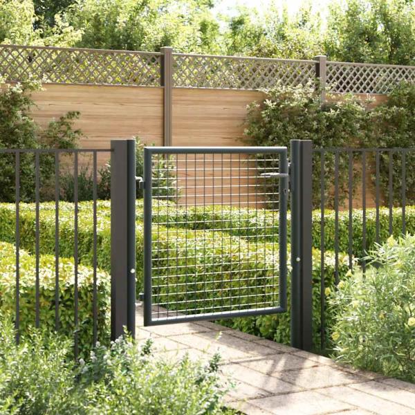 Mesh-Gartentor Verzinkter Stahl 100 x 125 cm Grau