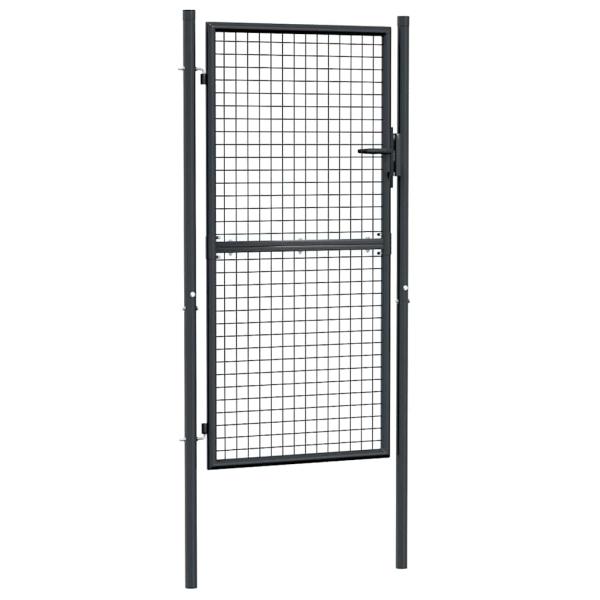 Mesh-Gartentor Verzinkter Stahl 100 x 225 cm Grau
