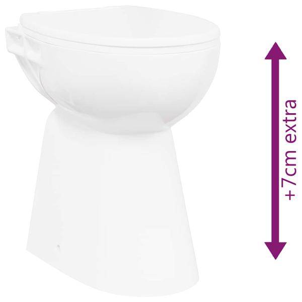 Hohe Spülrandlose Toilette Soft-Close 7 cm Höher Keramik Weiß 