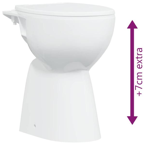 Hohe Spülrandlose Toilette Soft-Close 7 cm Höher Keramik Weiß 