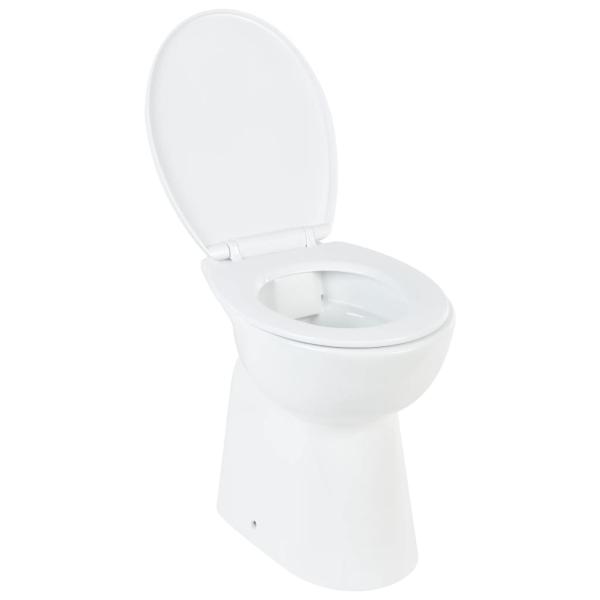 Hohe Spülrandlose Toilette Soft-Close 7 cm Höher Keramik Weiß 