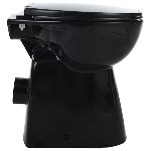 Randloses WC 7 cm Extra Höhe Soft-Close Keramik Schwarz