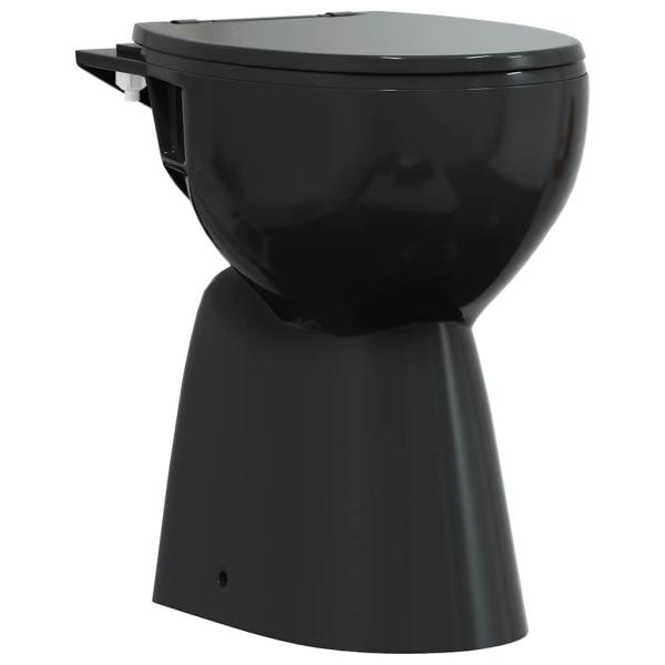 Hohe Spülrandlose Toilette Soft-Close 7cm Höher Keramik Schwarz