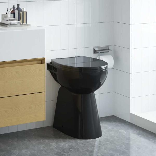 Hohe Spülrandlose Toilette Soft-Close 7cm Höher Keramik Schwarz