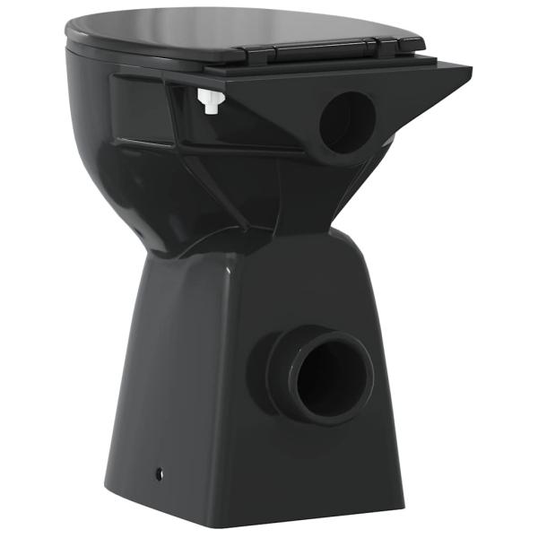 Hohe Spülrandlose Toilette Soft-Close 7cm Höher Keramik Schwarz