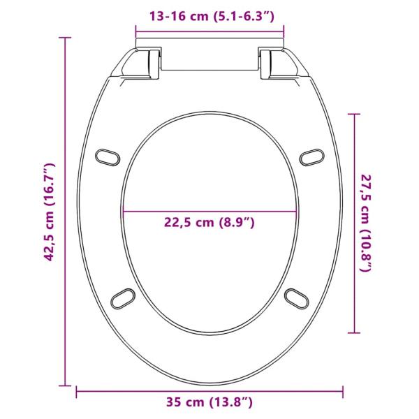 Toilettensitz mit Absenkautomatik Hellgrau Oval