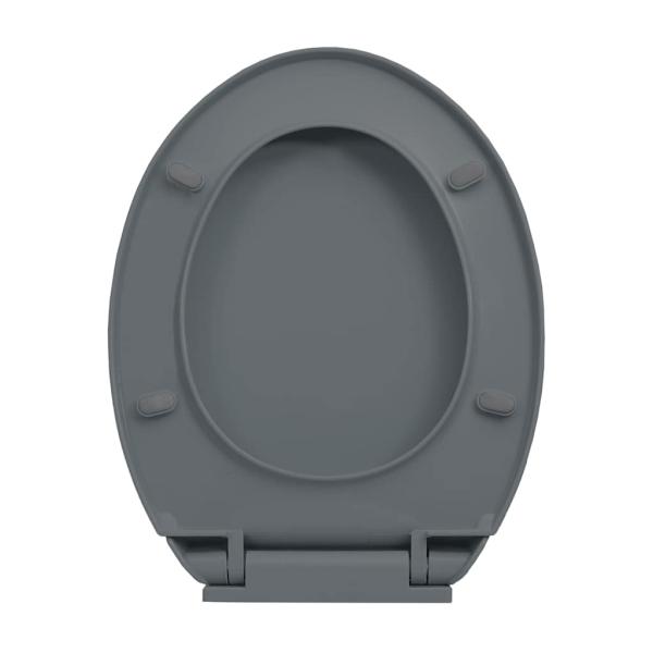 Toilettensitz mit Absenkautomatik Grau Oval