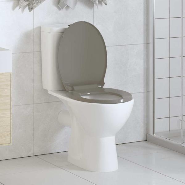 Toilettensitz mit Absenkautomatik Grau Oval