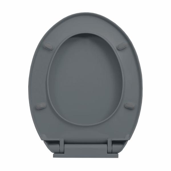 Toilettensitz mit Absenkautomatik Quick-Release Grau Oval