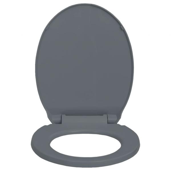 Toilettensitz mit Absenkautomatik Quick-Release Grau Oval