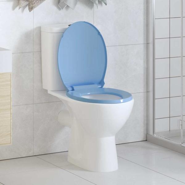 Toilettensitz mit Absenkautomatik Blau Oval