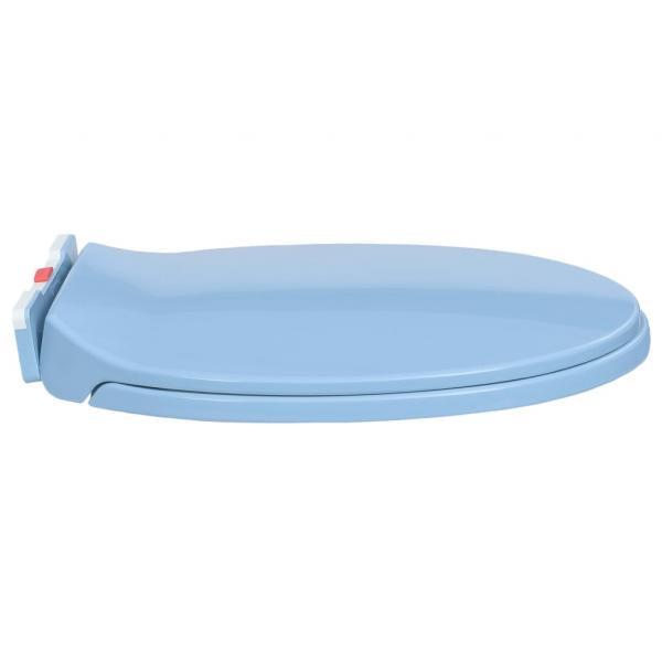 Toilettensitz mit Absenkautomatik Quick-Release Blau Oval