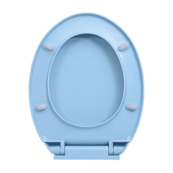 Toilettensitz mit Absenkautomatik Quick-Release Blau Oval