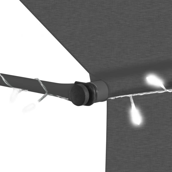 Einziehbare Markise Handbetrieben mit LED 200 cm Anthrazit