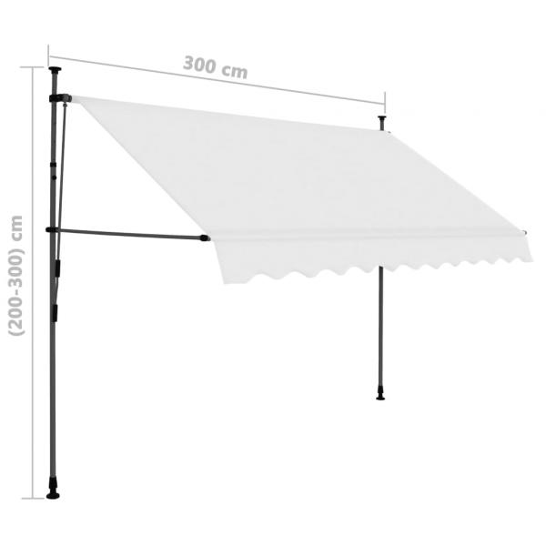 Einziehbare Markise Handbetrieben mit LED 300 cm Creme