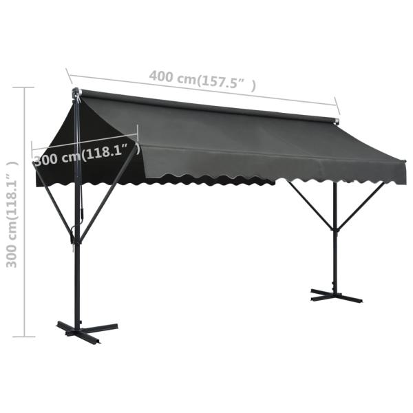 Freistehende Markise 400x300 cm Anthrazit 