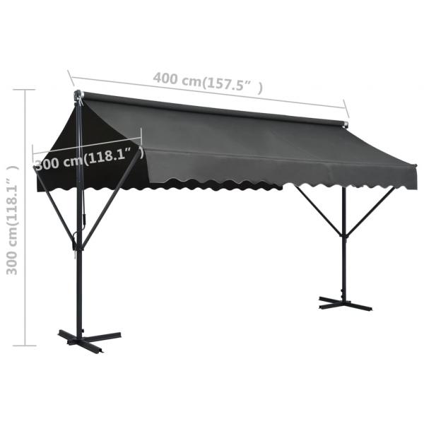 Freistehende Markise 400x300 cm Anthrazit 