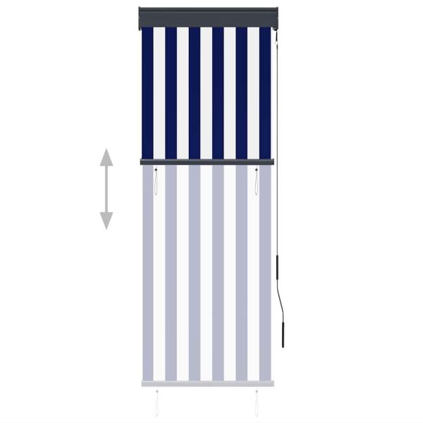 Außenrollo 60 x 250 cm Blau und Weiß
