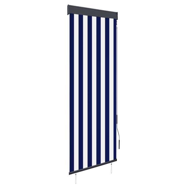 Außenrollo 60 x 250 cm Blau und Weiß