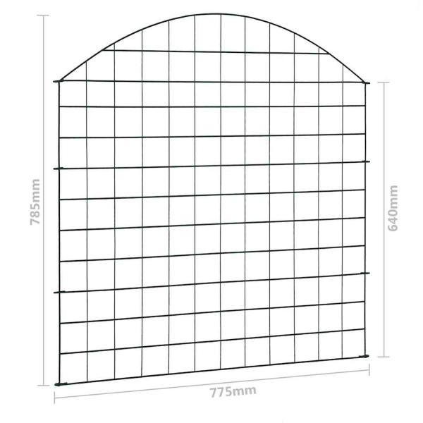 Gartenzaun Set Konvex 77,5x78,5 cm Grün