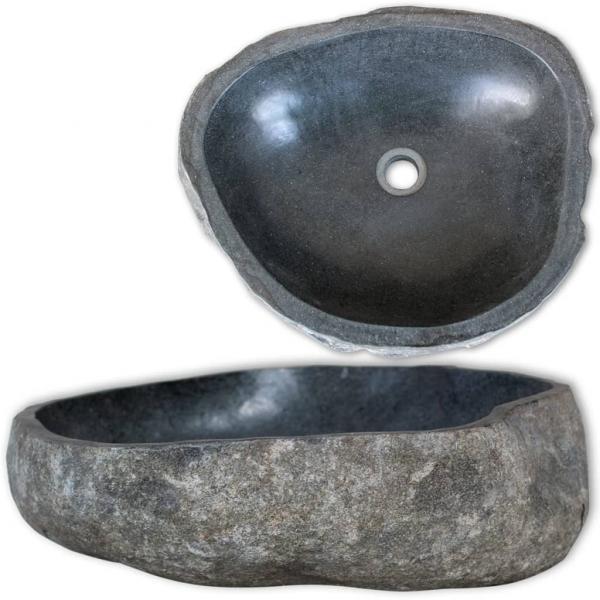 ARDEBO.de - Waschbecken Flussstein Oval (37-46)x(29-36) cm