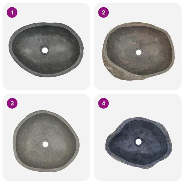 Waschbecken Flussstein Oval (45-53)x(34-41) cm  
