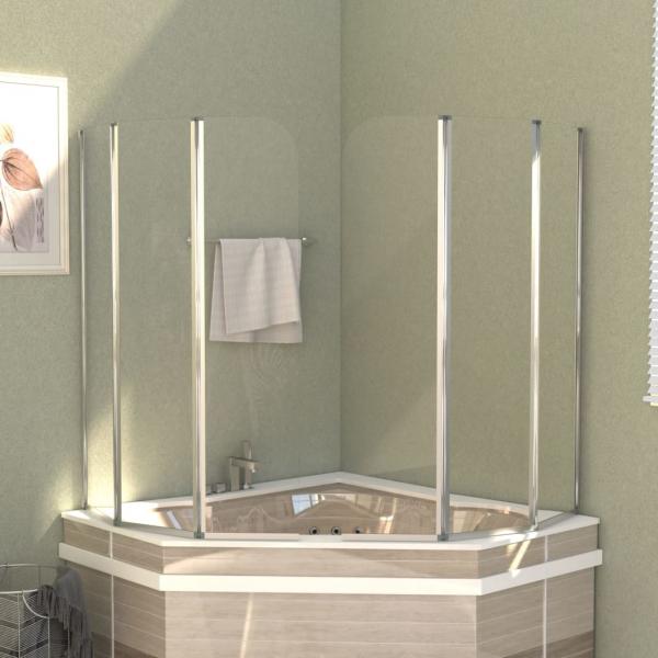 ARDEBO.de - Duschabtrennungen 2 Stk. 104x130 cm Hartglas Transparent