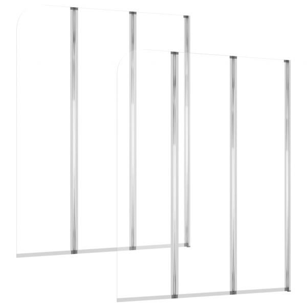 Duschabtrennungen 2 Stk. 104x130 cm Hartglas Transparent