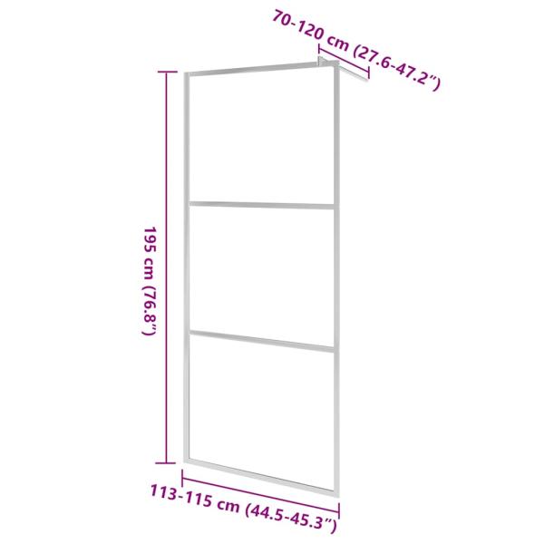 Begehbare Duschwand mit voll mattiertem ESG-Glas 115x195 cm