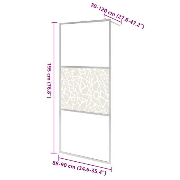 Duschwand für Begehbare Dusche ESG-Glas Steindesign 90x195 cm