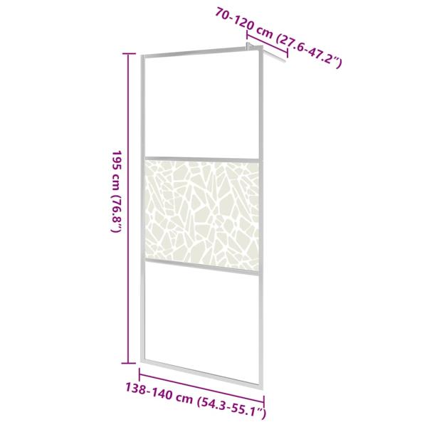 Duschwand für Begehbare Dusche ESG-Glas Steindesign 140x195 cm