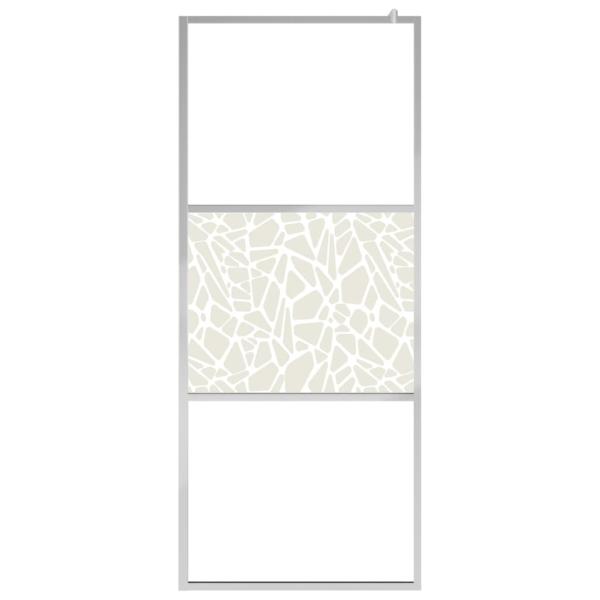 Duschwand für Begehbare Dusche ESG-Glas Steindesign 140x195 cm