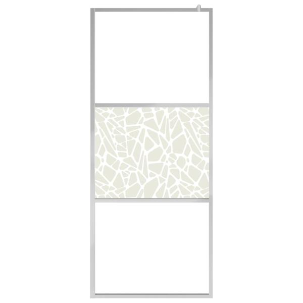Duschwand für Begehbare Dusche ESG-Glas Steindesign 140x195 cm