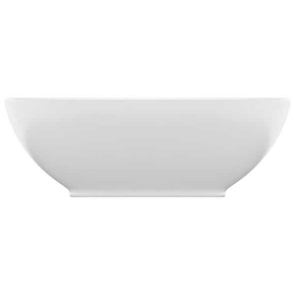 Luxuriöses Ovales Waschbecken Matt Weiß 40x33 cm Keramik