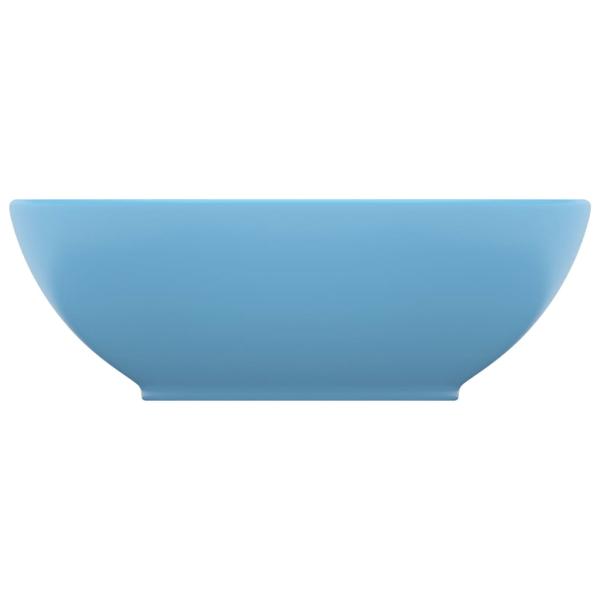 Luxuriöses Ovales Waschbecken Matt Hellblau 40x33 cm Keramik