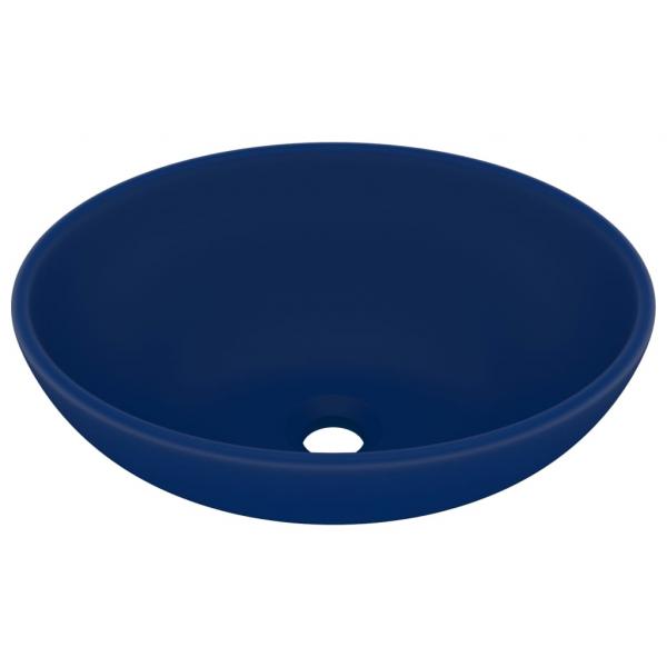 Luxuriöses Ovales Waschbecken Matt Dunkelblau 40x33 cm Keramik