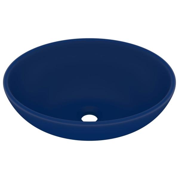 Luxuriöses Ovales Waschbecken Matt Dunkelblau 40x33 cm Keramik