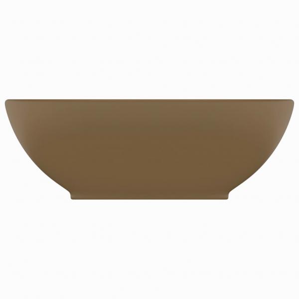 Luxuriöses Ovales Waschbecken Matt Creme 40x33 cm Keramik