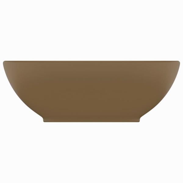 Luxuriöses Ovales Waschbecken Matt Creme 40x33 cm Keramik