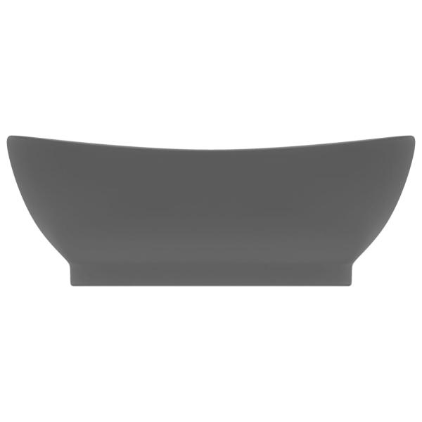 Luxus-Waschbecken Überlauf Matt Dunkelgrau 58,5x39cm Keramik    