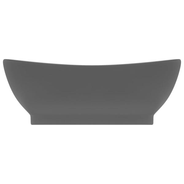 Luxus-Waschbecken Überlauf Matt Dunkelgrau 58,5x39cm Keramik    