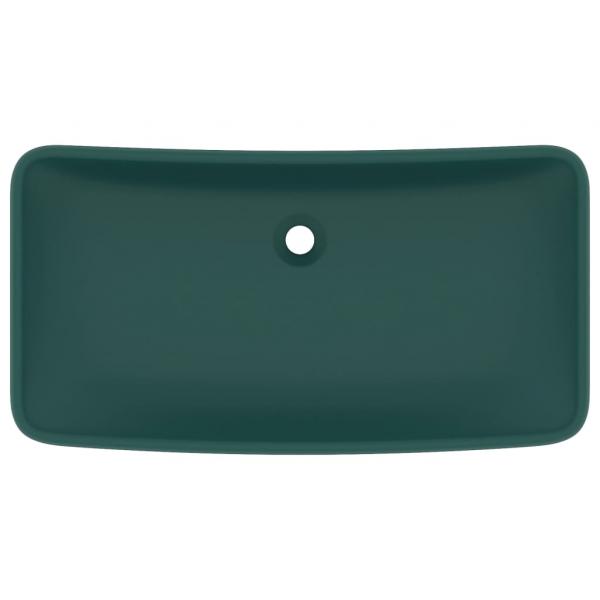 Luxus-Waschbecken Rechteckig Matt Dunkelgrün 71x38 cm Keramik
