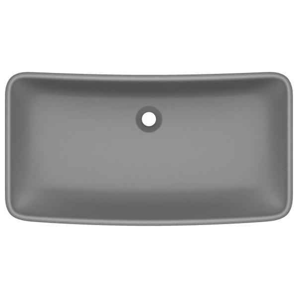 Luxus-Waschbecken Rechteckig Matt Dunkelgrau 71x38 cm Keramik