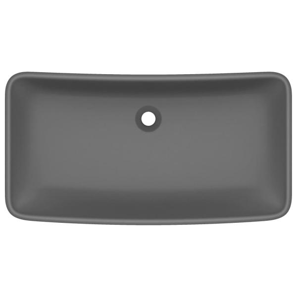 Luxus-Waschbecken Rechteckig Matt Dunkelgrau 71x38 cm Keramik
