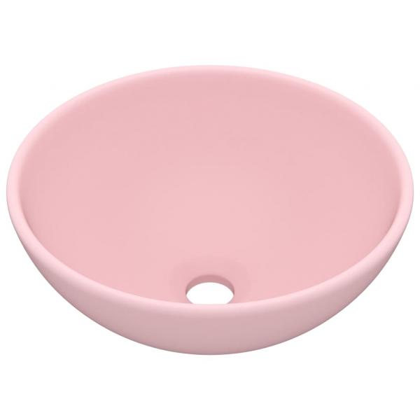 Luxus-Waschbecken Rund Matt Rosa 32,5x14 cm Keramik