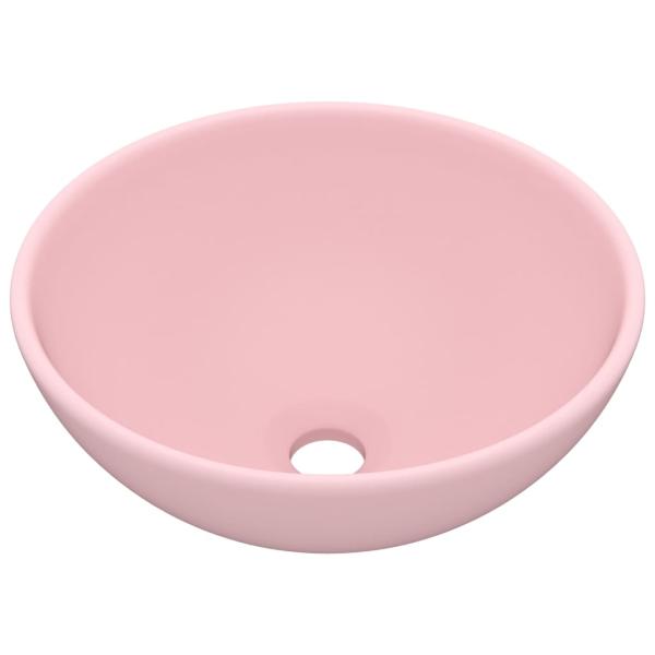 Luxus-Waschbecken Rund Matt Rosa 32,5x14 cm Keramik