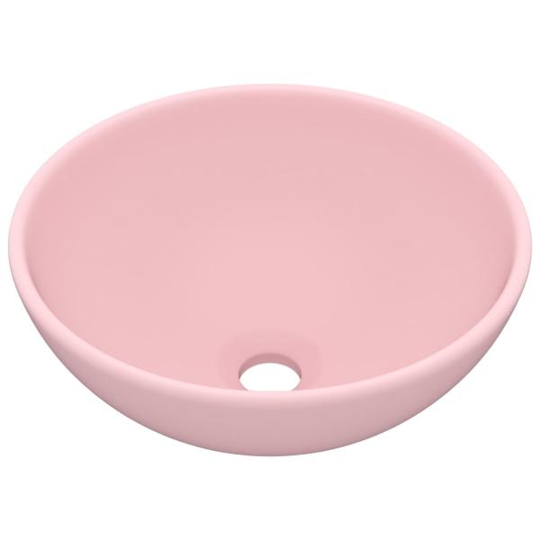 Luxus-Waschbecken Rund Matt Rosa 32,5x14 cm Keramik